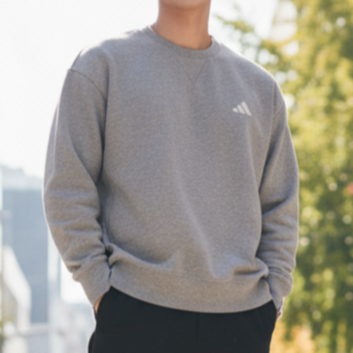 아디다스 남녀공용 맨투맨 오버핏 데일리 면