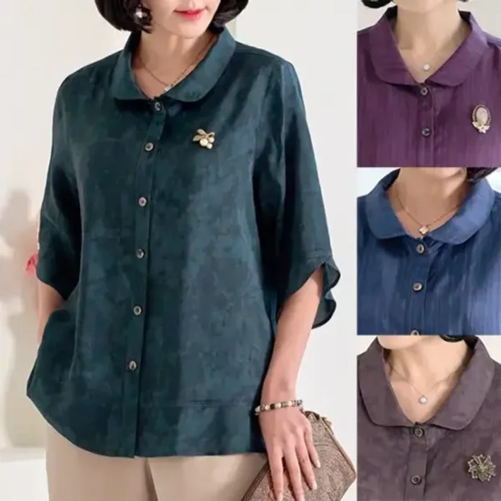 엄마옷 로즈맘 진화카라풍기인견블라우스