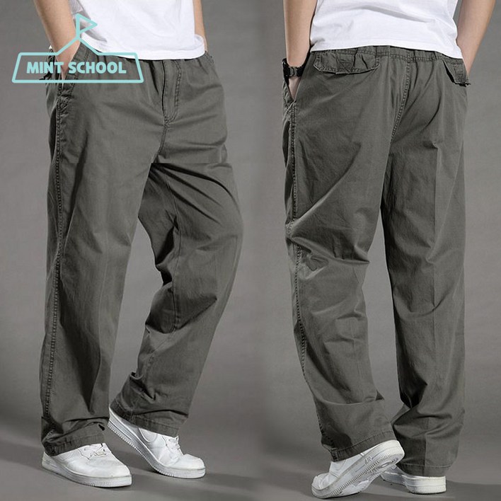 민트스쿨 캐주얼 빅사이즈 밴딩 통바지 와이드 팬츠 3044인치까지
