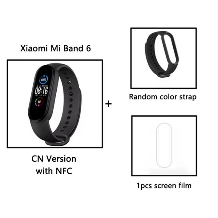Xiaomi Mi Band 6 CN Edition 스마트 밴드 키트 피트니스 트래커 Bluetooth 스마트 심박수 모니터링 스포츠 밴드