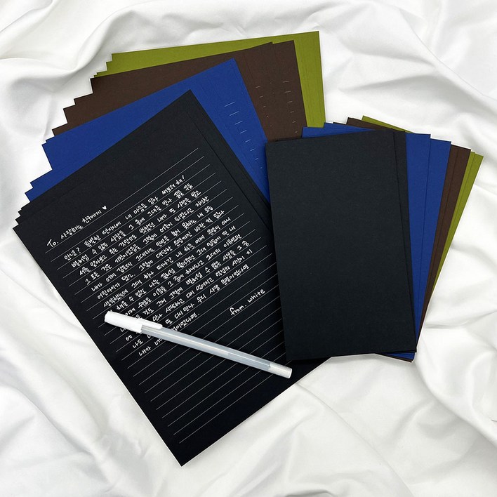 프롬화이트  화이트젤펜  4종 고급 편지지세트 1set DAILY BRIDGE