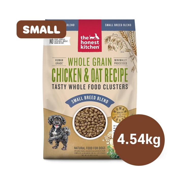 디어니스트키친 클러스터 홀그레인 치킨오트 10LB 스몰브리드 소화개선 부드러운 소형 포메 말티즈 시츄 치와와 노령견 아기 강아지 사료