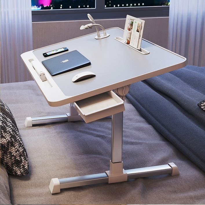 CK리빙 접이식 침대 노트북 좌식 책상 테이블 트레이 서랍+USB선풍기+스탠드+높이조절, 그레이풀옵션