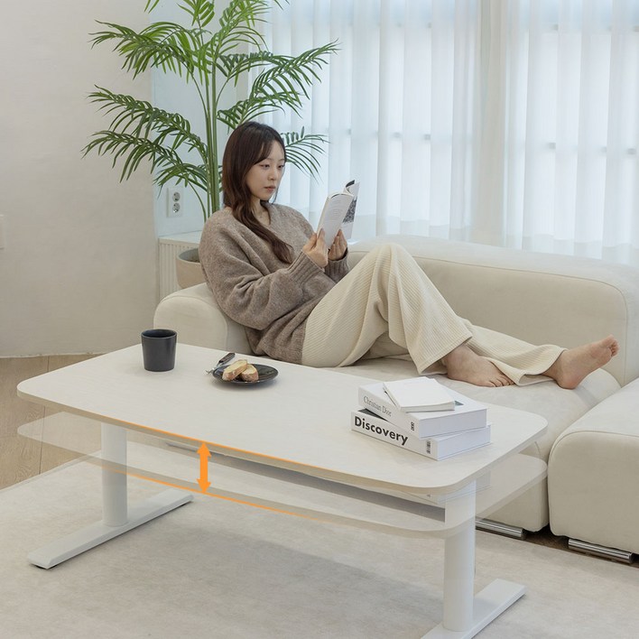 롱코 모션테이블 전동 거실 테이블 높이조절 좌식 모션데스크, 화이트 1000