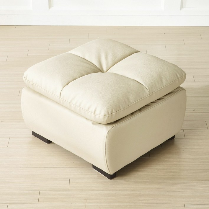 플로바움 다빈치 인조가죽 보조 스툴 사각스툴 발받침 풋스툴, 아이보리S845