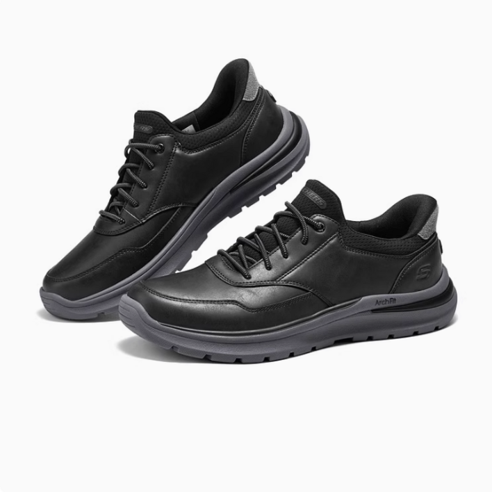 해피데이스케쳐스 25년 남성용 고워크슬립인스 아치핏 비즈니스 캐주얼 스니커즈