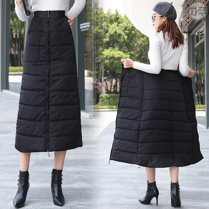 차쿠 여성 방한치마 패딩치마 롱스커트 국내발송상품