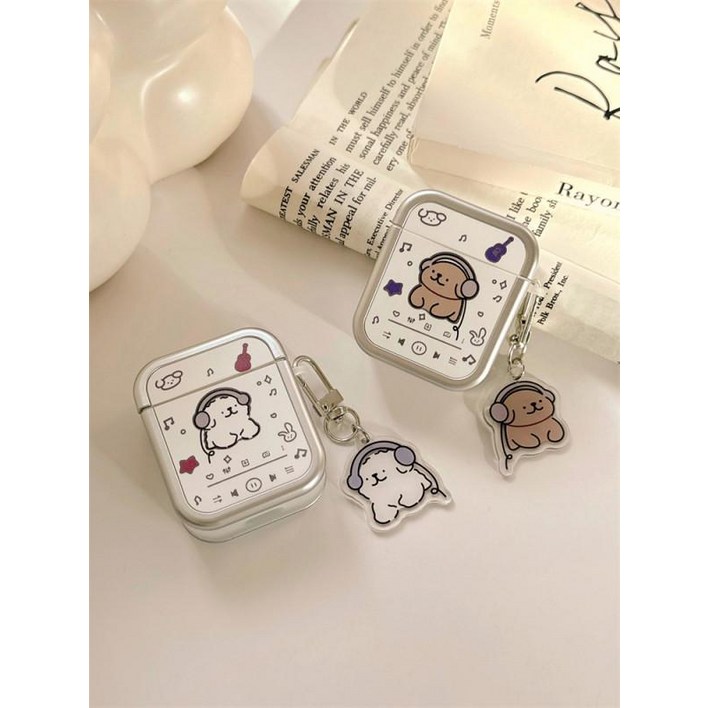 강아지 휴대용 이어폰 에어팟 케이스 파우치