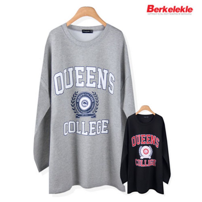 버클리클 퀸즈 여성 롱티 긴팔 티셔츠 여자 루즈핏 티