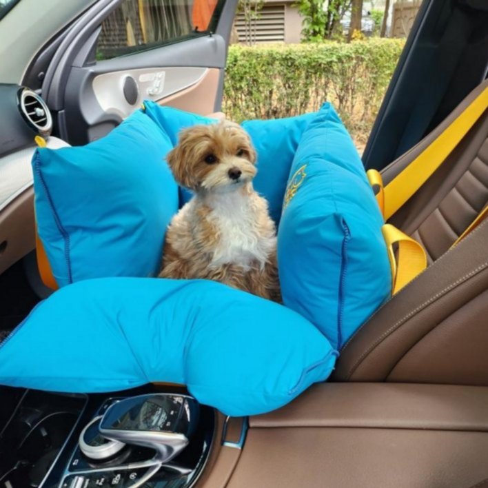 스윗테일 핸드메이드 강아지카시트 아쿠아블루 미디엄, 1개