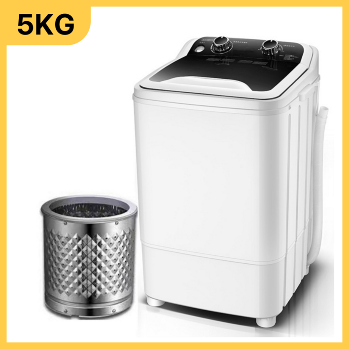 클린스 반자동 소형 미니 세탁기 5kg 반자동 걸레 원룸 속옷 양말 운동복 기숙사 통돌이, 5.5kg 소형세탁기