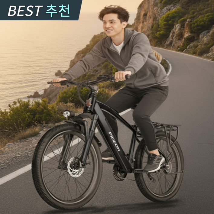 산악바이크 MTB 전기 자전거 PAS 자토바이 전동 배달용 리튬배터리 출퇴근 팻바이크 26인치