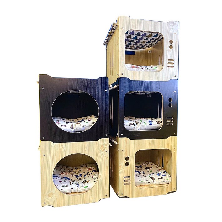 원목 고양이 해먹 숨숨집 하우스 캣타워, 1개