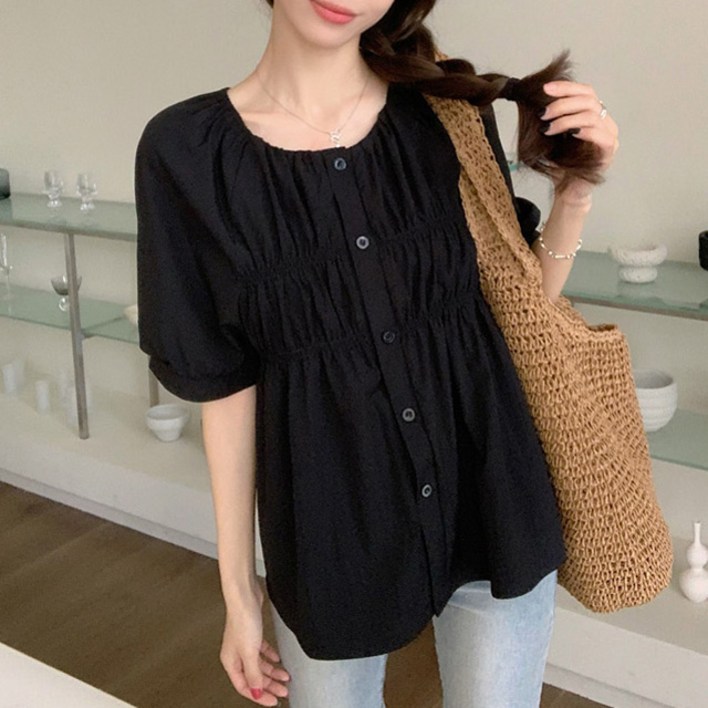 B1733 린크토 빅사이즈여성의류 여름 쉬폰블라우스 44120