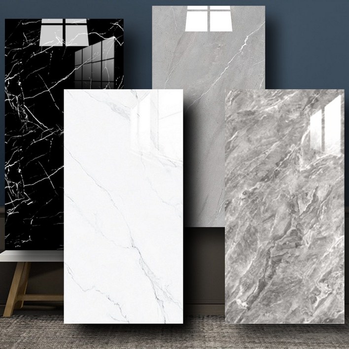 에이제이큐 정품 붙이는 벽지 폼블럭 접착식 대리석 타일시트지, 비앙코 화이트, 20개