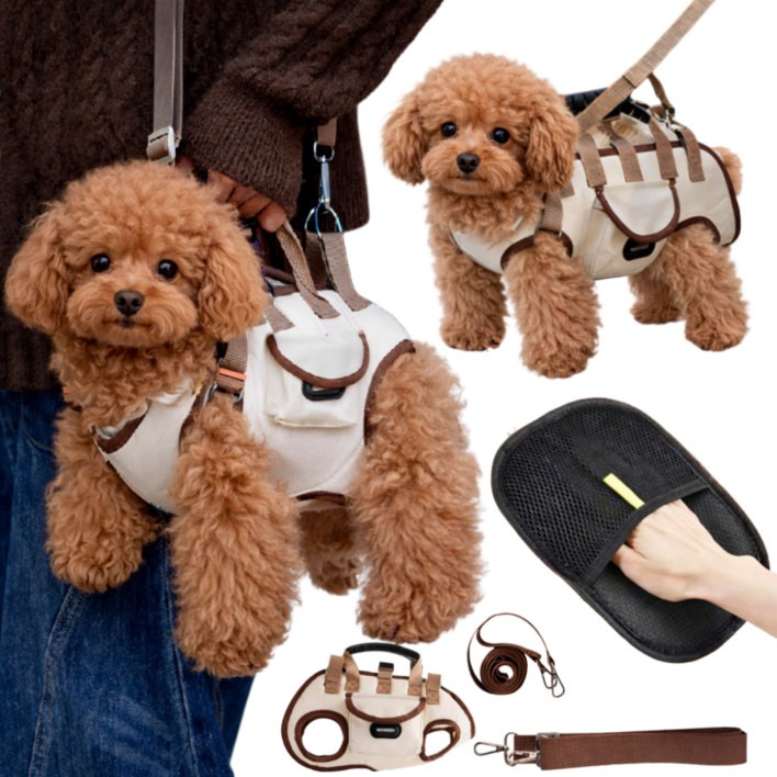 프라홈 강아지 하네스 슬링백 크로스 숄더 리쉬 산책 가방