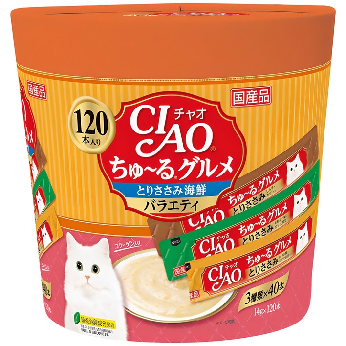 챠오츄르 구루메 고양이 간식 120p, 혼합맛닭가슴살해산물, 1.68kg, 1개