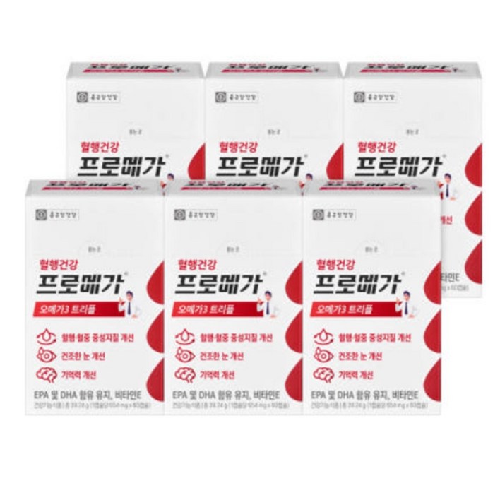 종근당건강 트리플 오메가3 654mg x 60캡슐, 60정, 6개