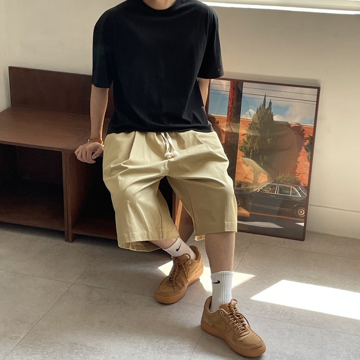 남성 데일리 여름 반팔 크롭 티셔츠 3size