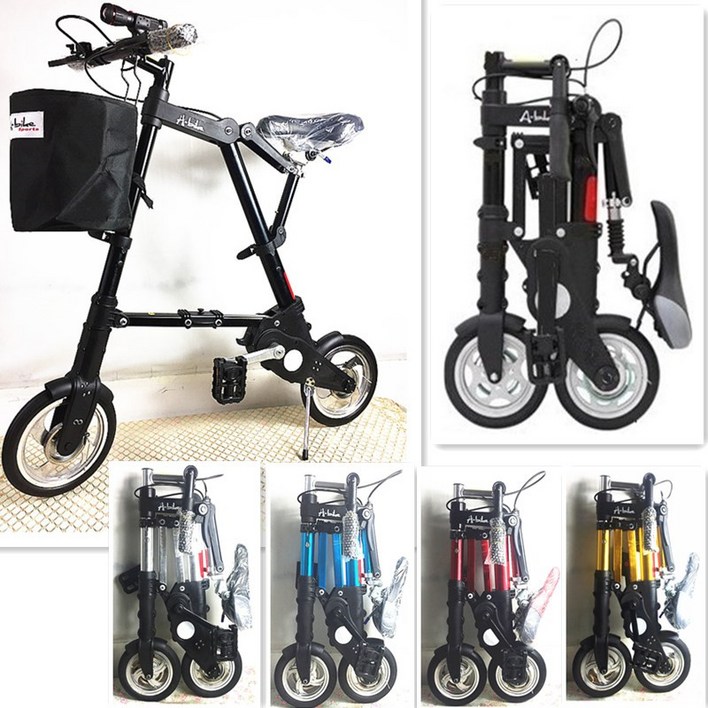 접이식 미니자전거 미니벨로 자전거 휴대용 피트니스, 10인치 두꺼운 고급 버전솔리드 타이어 실버 1.6