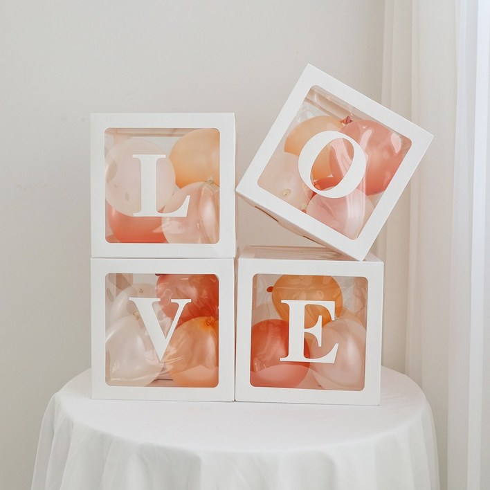 데이지룸 투명 LOVE 레터링 러브박스 단품 풍선 미포함