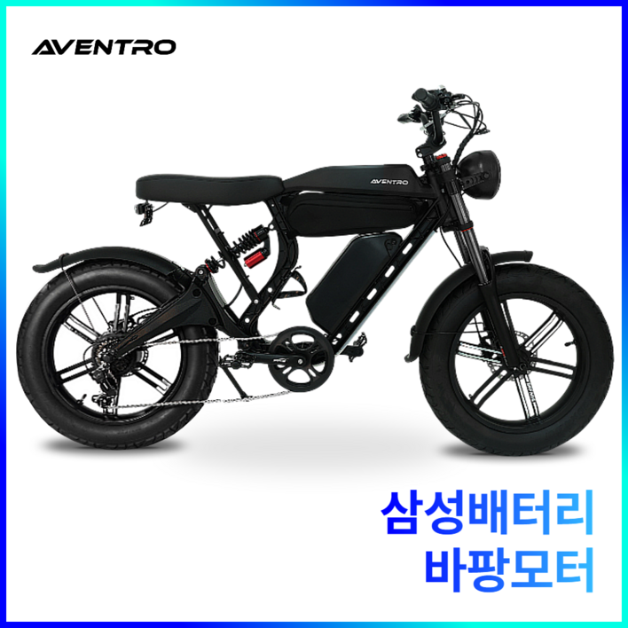 아벤트로 GT750 전기자전거 자토바이 팻바이크, 블랙, 카본