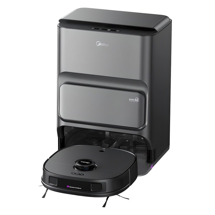 마이디어 올인원 자동 먼지비움 걸레 자동세척 물걸레 로봇청소기 V12, 블랙, V12