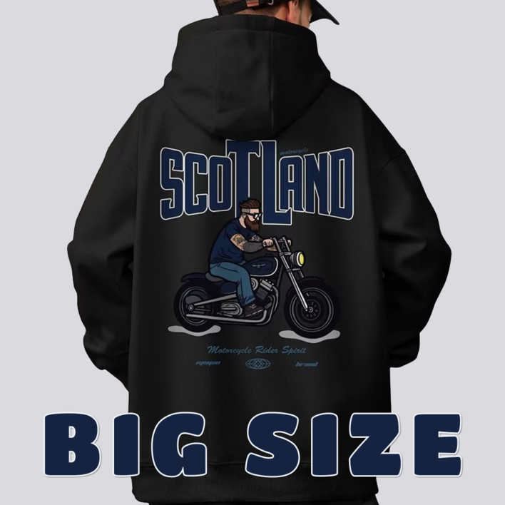 [2XL-5XL]블루제이 빅사이즈 밍크 기모 바이크 후드티