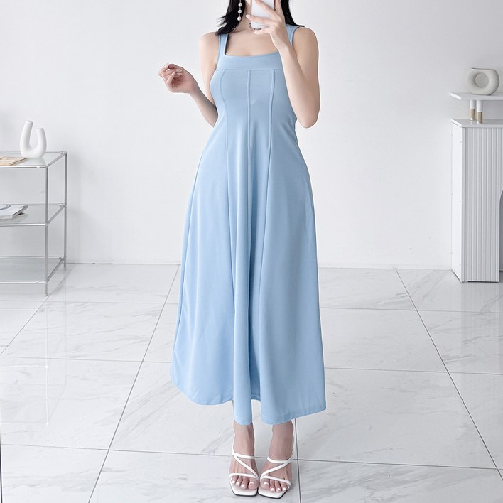 글램디브 뉴코티키 바캉스룩 나시 러플 긴 치마 AH0113