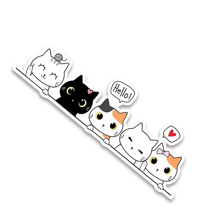 셀렉트템 귀여운 고양이스티커 자동차 장식 오토바이 액세서리 스크레치 흠집 가리개