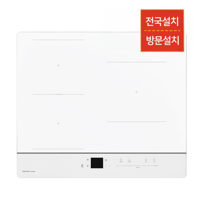 전문설치나비엔매직 전기레인지 3구인덕션 스노우화이트 방문설치, 빌트인, ERI3483AF
