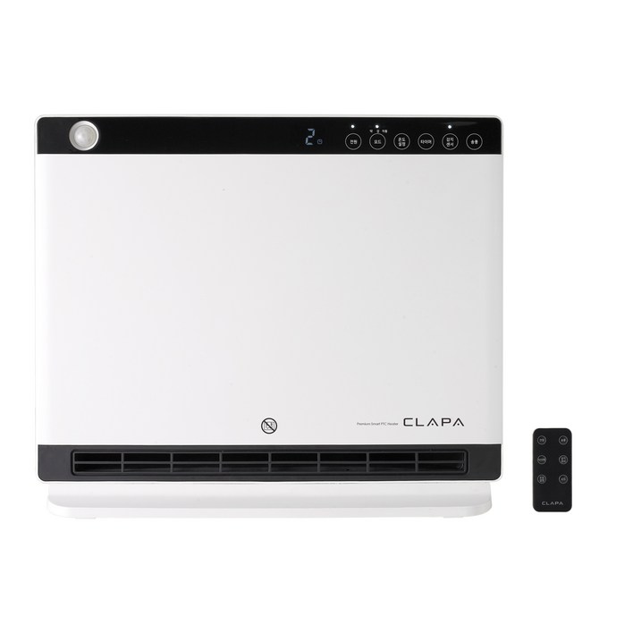 [누적 5만대] 클래파 PTC 가정용 온풍기 AI온도조절 절전형 전기 히터 + 리모컨, 단일상품, 화이트