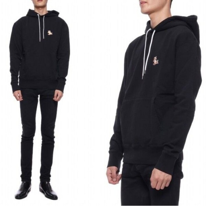 백화점출고 메종키츠네 남성 칠랙스 폭스 패치 후드티셔츠 IU00355KM1P19922F