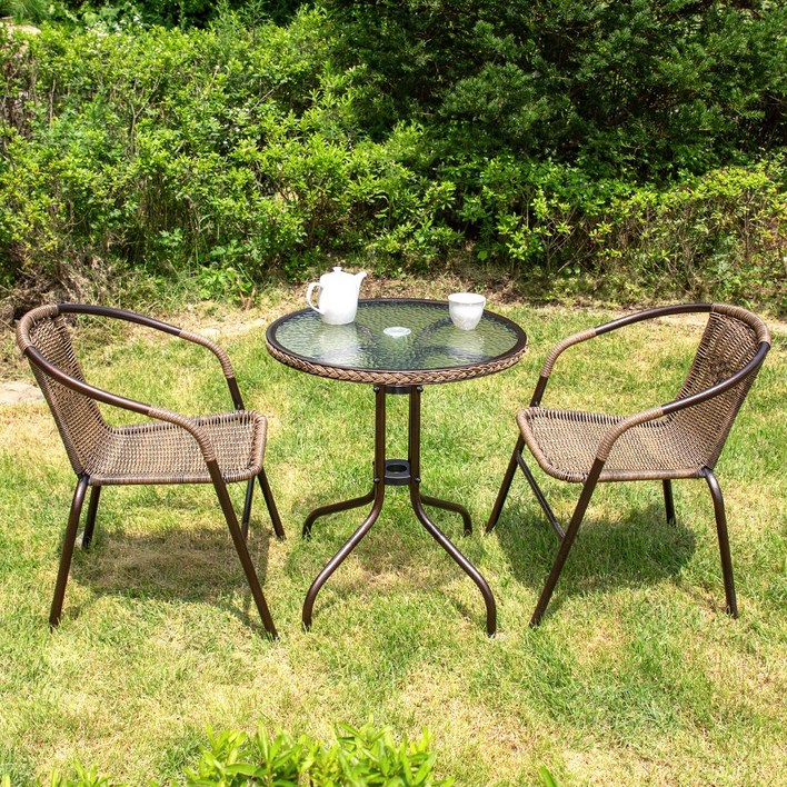 유로강화유리테이블 원형1개유로39번의자2개