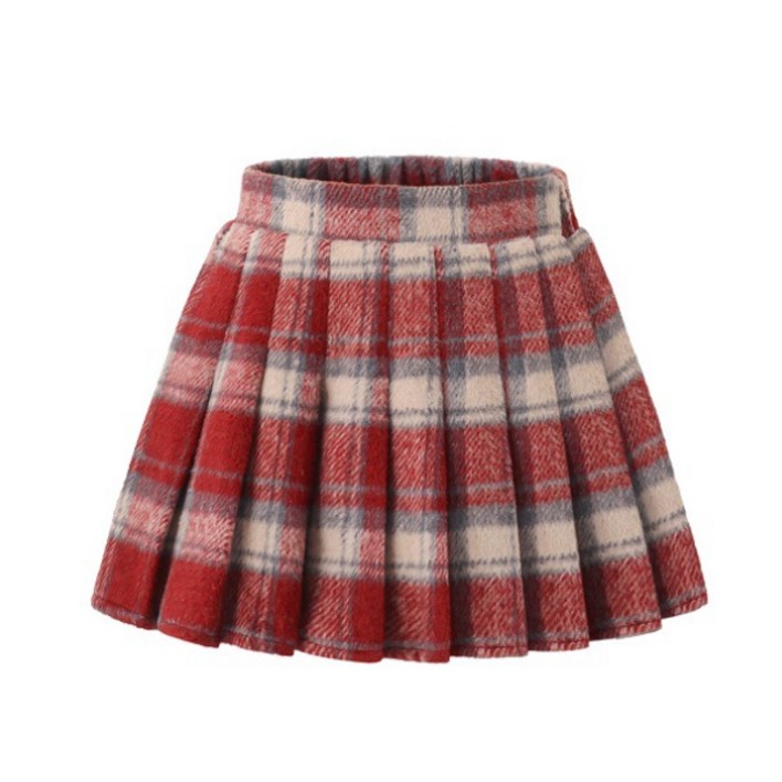 헤리티지체크스커트 여아 체크 플리츠 스커트 겨울 도톰한 스쿨룩 치마