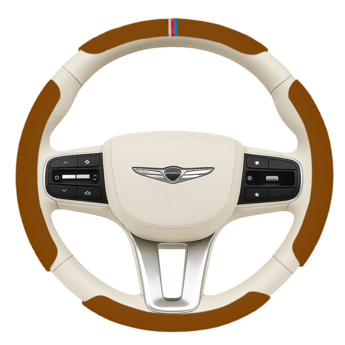 SOTT 자동차 핸들커버 프리미엄 알칸타라, 브라운 4개세트