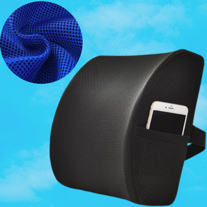 마르솝 척추보호 메모리폼 등받이 쿠션, 블랙