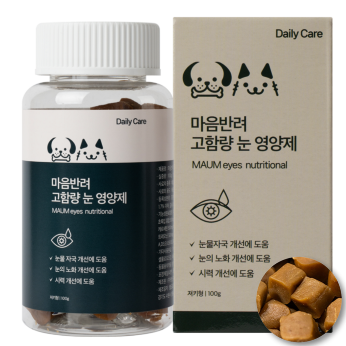 고함량 마음반려 강아지 고양이 눈 영양제 눈물 자국 눈꼽 냄새 루테인 시력개선 노령견 눈노화, 1개, 눈물개선눈건강, 60정