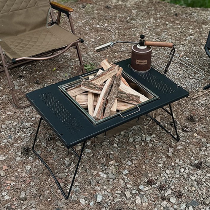 아베나키 미니 IGT화로대테이블 - 컴팩트슬림 아이언 원버너테이블