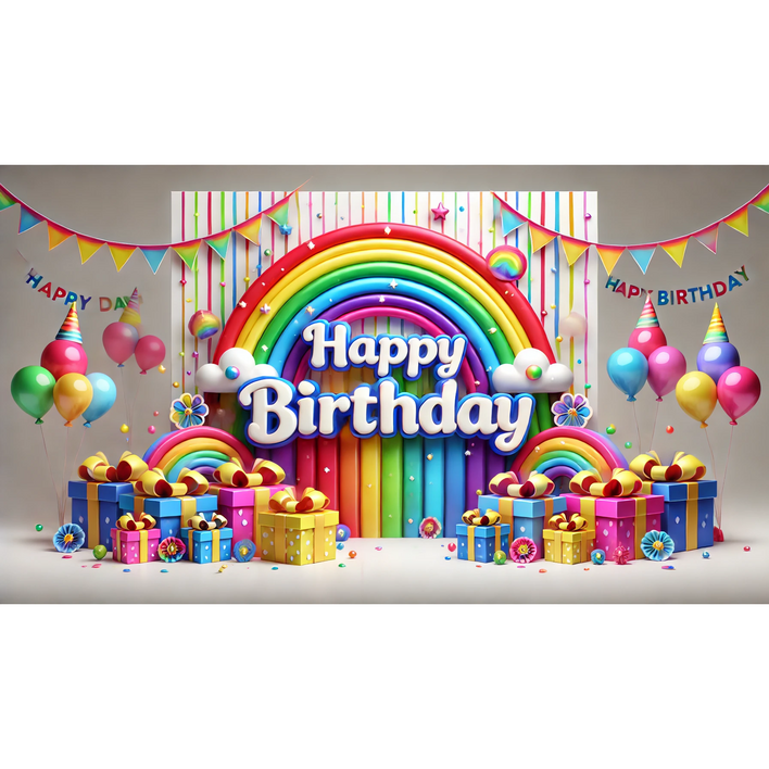 3D입체생일축하 현수막, 생일배경