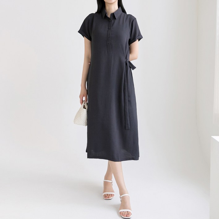 허블리 살랑살랑 여성 여름 반팔 롱원피스 체형커버 냉감소재