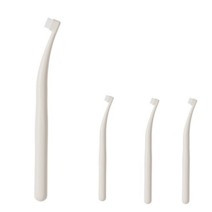 클라우더 반려동물 칫솔 초소형헤드 미세모 부드러운 타입, 4개, 흰색