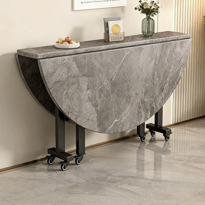 접이식 이동 원형 식탁 주방 거실 다용도 확장형 테이블