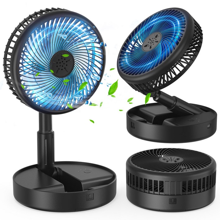 UOOFON 무선 탁상용 선풍기 휴대용 접이식 캠핑 BLDC 무소음