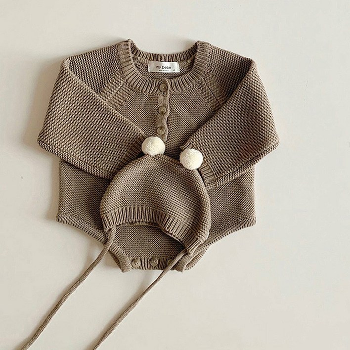 유아 아기 키즈 니트 모자 바디 수트 점프수트 의상 신생아 스웨터 봄 가을