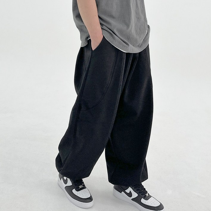 에스티오기모추가합포원단 절개조거 트레이닝 와이드 트레이닝 남자추리닝팬츠 오버핏