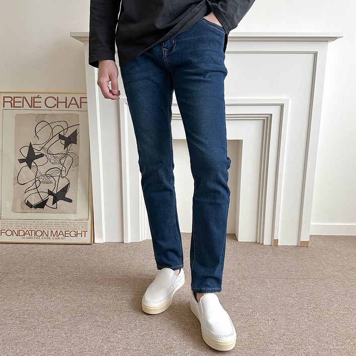 루나진 남자 슬림일자 청바지 빅사이즈 스판 데님