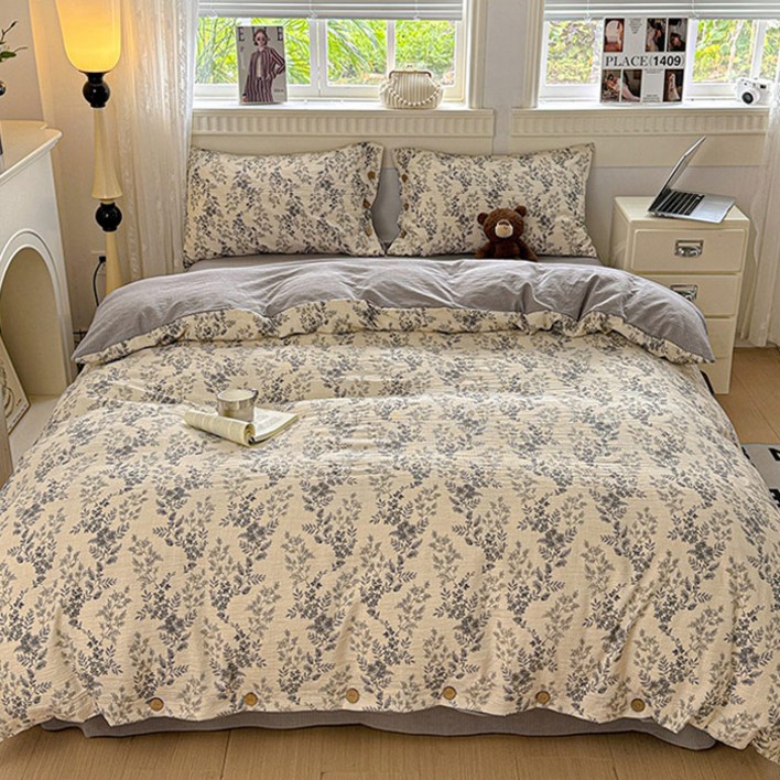 리진 플로아 린넨 이불커버 퀸 200X230cm