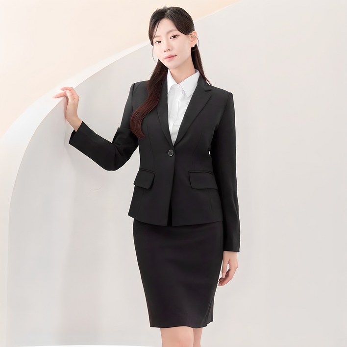 여자 면접 치마 정장 셋트 투피스 셋업 빅사이즈 검정색 가성비세트