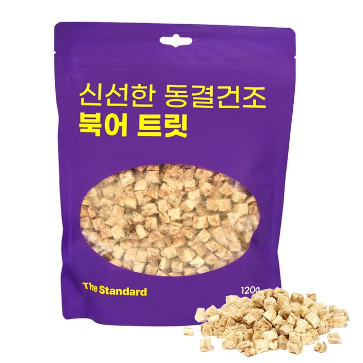 더스탠다드 신선한 반려동물 동결건조 간식 큐브 트릿, 1개, 120g, 북어
